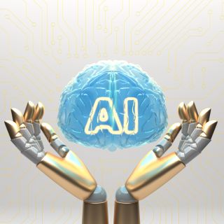 ai-cloud-concept-with-robot-arms